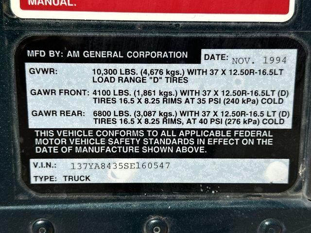 1995 AM General Hummer 4dr Wagon Hard Top