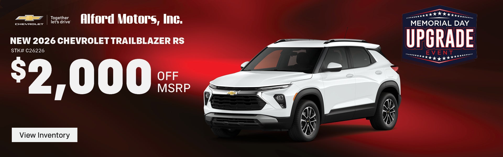 Save on a new 2026 Chevy Trailblazer