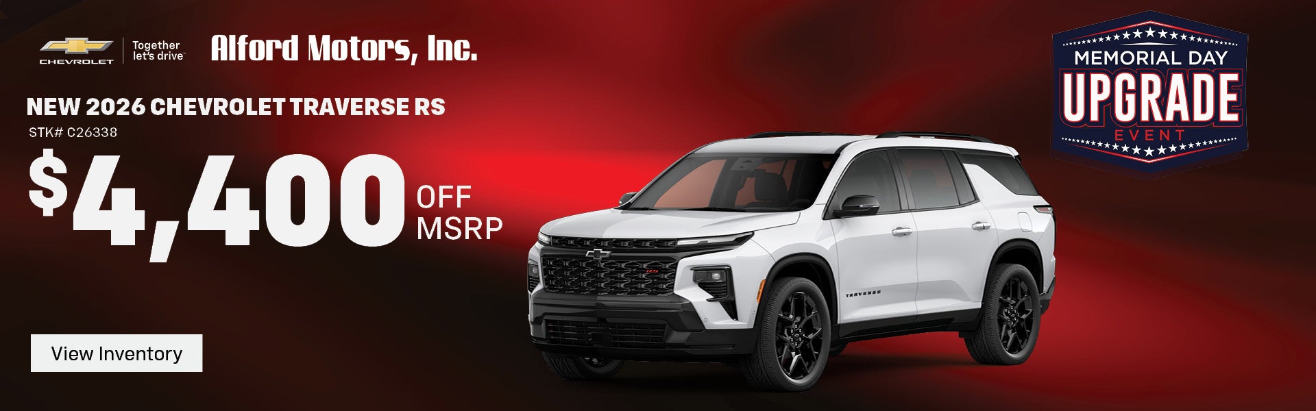 Save on a new 2026 Chevy Traverse