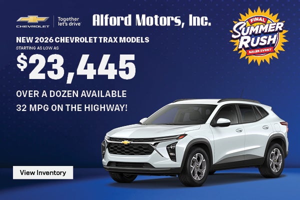 New 2026 Chevrolet Trax models