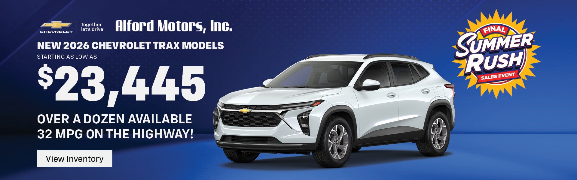 New 2026 Chevrolet Trax models